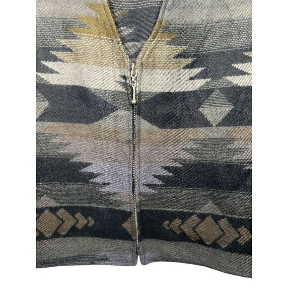 Jay Jacobs Men’s Large Southwestern Aztec Sweater Vest Zip Up Vintage - Picture 2 of 4